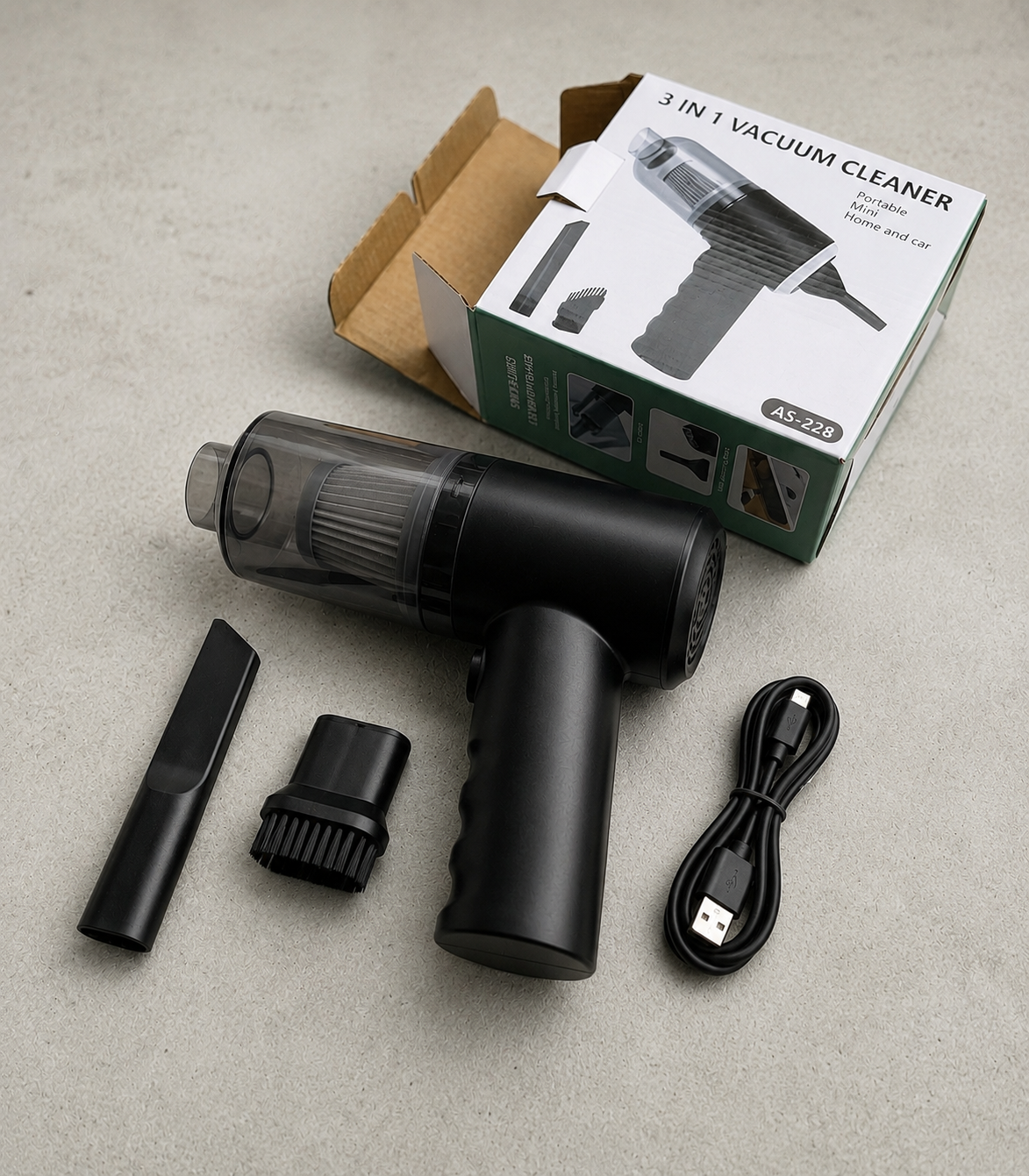 L’aspirateur portable 3-en-1 ultra-puissant qui se glisse par tout